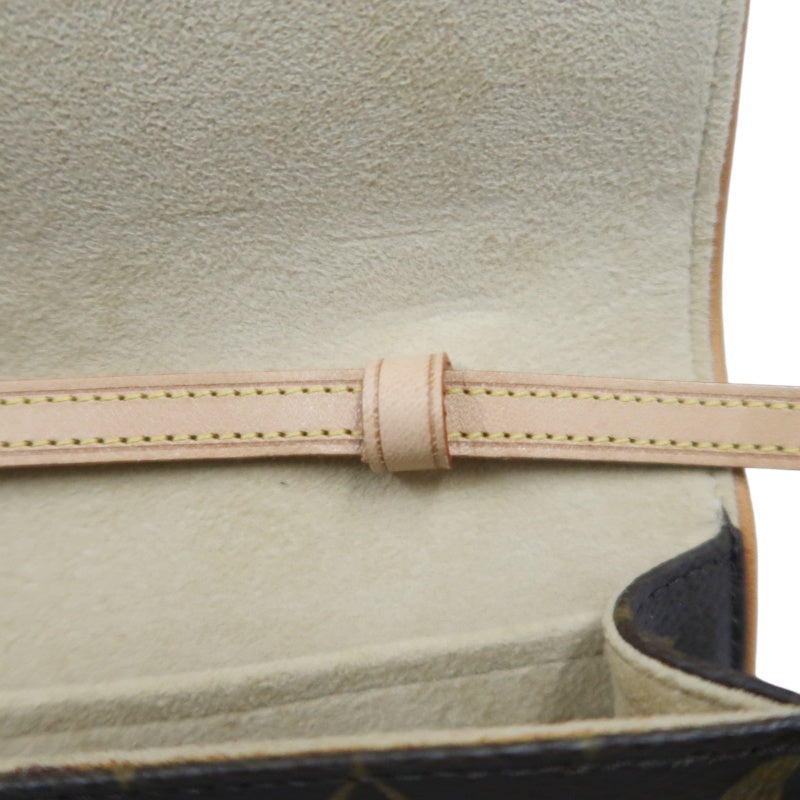 LOUIS VUITTON Monogram Pochette Twin GM  Clutch Gold Hardware With shoulder belt