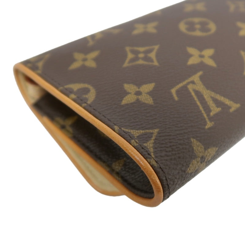 LOUIS VUITTON Monogram Pochette Twin GM  Clutch Gold Hardware With shoulder belt