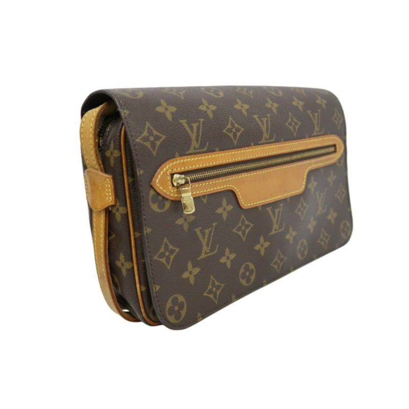 LOUIS VUITTON Monogram Saint Germain 28 Shoulder Bag brown Gold Hardware