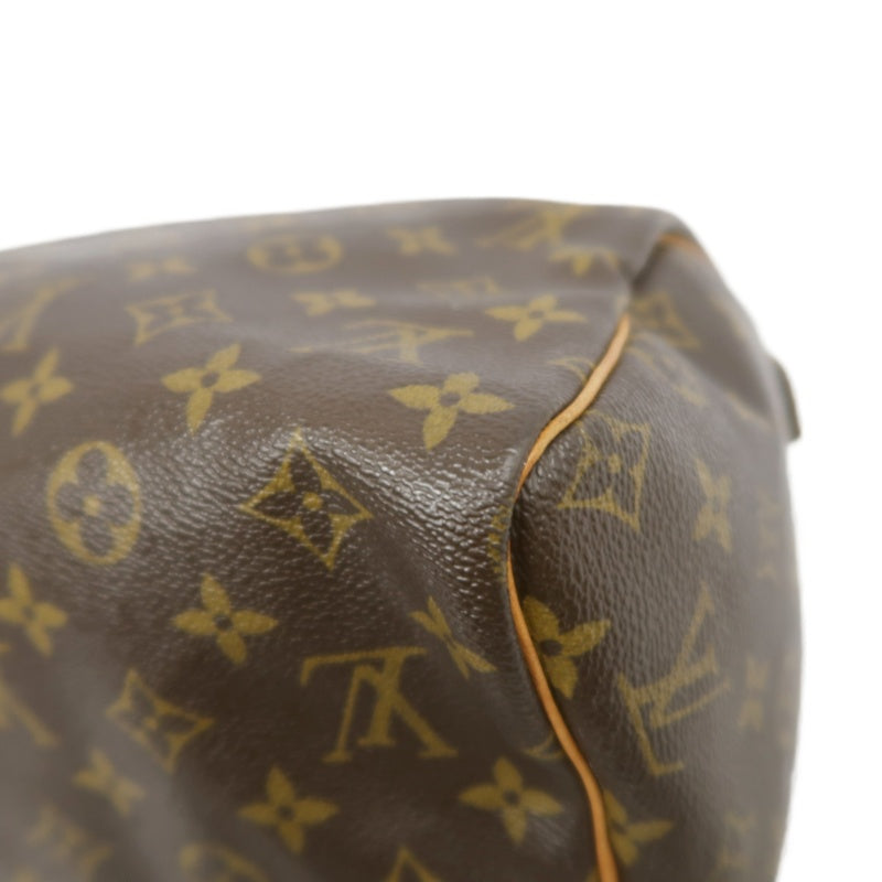 LOUIS VUITTON Monogram Speedy 30 Handbag Gold Hardware brown Cadena Padlock & 2 Keys