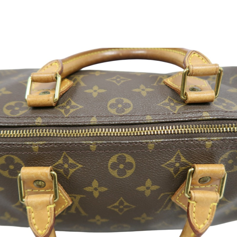 LOUIS VUITTON Monogram Speedy 30 Handbag Gold Hardware brown Cadena Padlock & 2 Keys