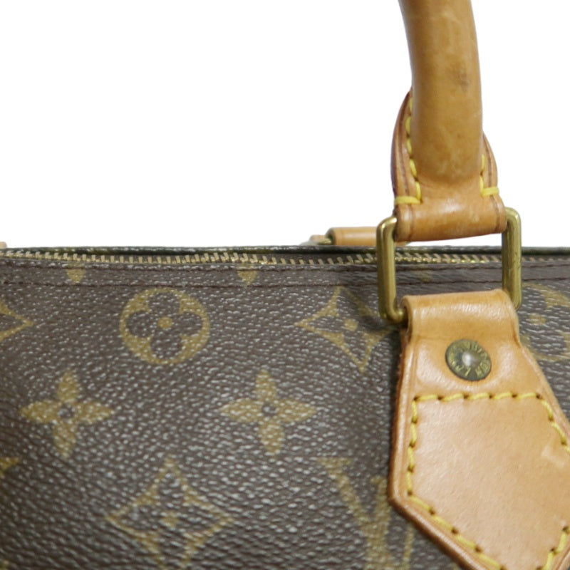 LOUIS VUITTON Monogram Speedy 30 Handbag Gold Hardware brown Cadena Padlock & 2 Keys