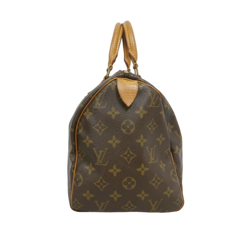 LOUIS VUITTON Monogram Speedy 30 Handbag Gold Hardware brown Cadena Padlock & 2 Keys