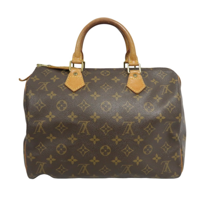 LOUIS VUITTON Monogram Speedy 30 Handbag Gold Hardware brown Cadena Padlock & 2 Keys