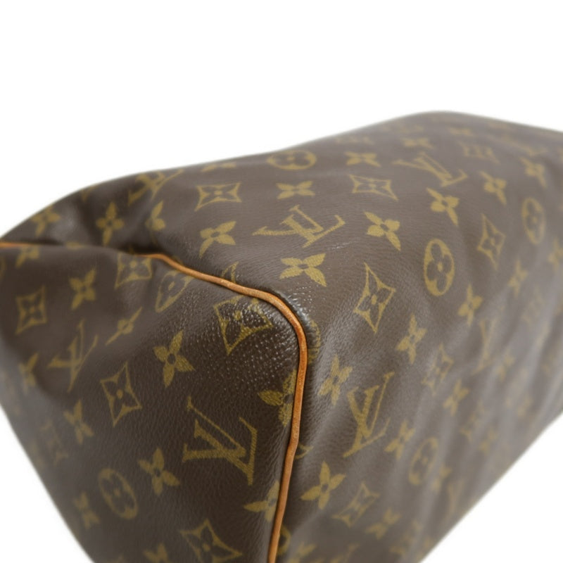 LOUIS VUITTON Monogram Speedy 30 Handbag Gold Hardware brown Cadena Padlock & 2 Keys