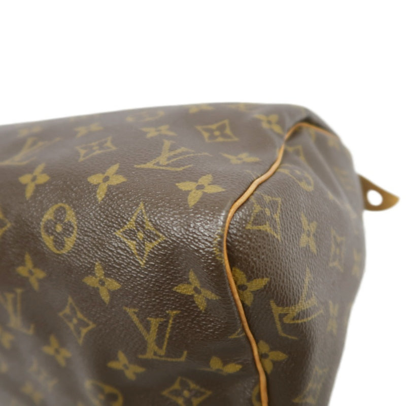 LOUIS VUITTON Monogram Speedy 30 Handbag Gold Hardware brown Cadena Padlock & 2 Keys