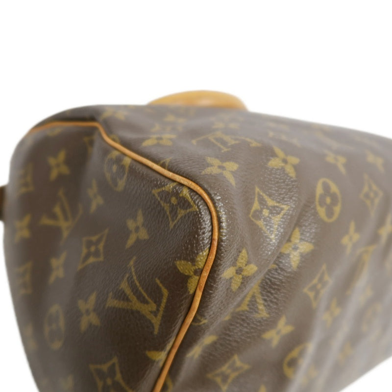 LOUIS VUITTON Monogram Speedy 30 Handbag Gold Hardware brown Cadena Padlock & 2 Keys