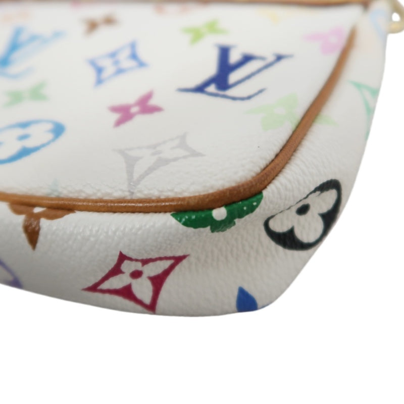 LOUIS VUITTON Monogram Multicolor Pochette Accessoires Pouch Clutch Blanc  Gold Hardware