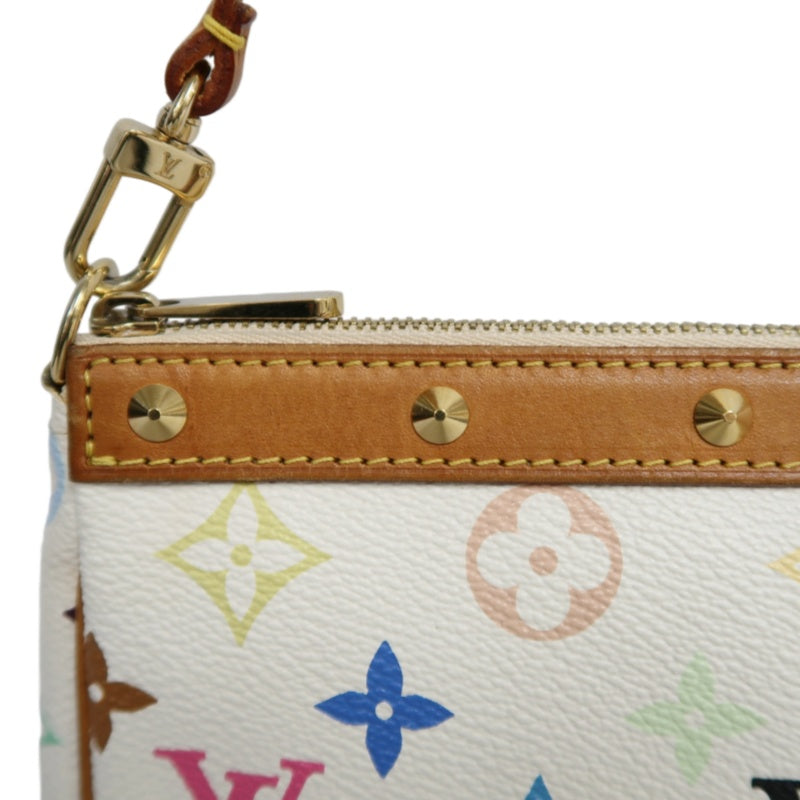 LOUIS VUITTON Monogram Multicolor Pochette Accessoires Pouch Clutch Blanc  Gold Hardware
