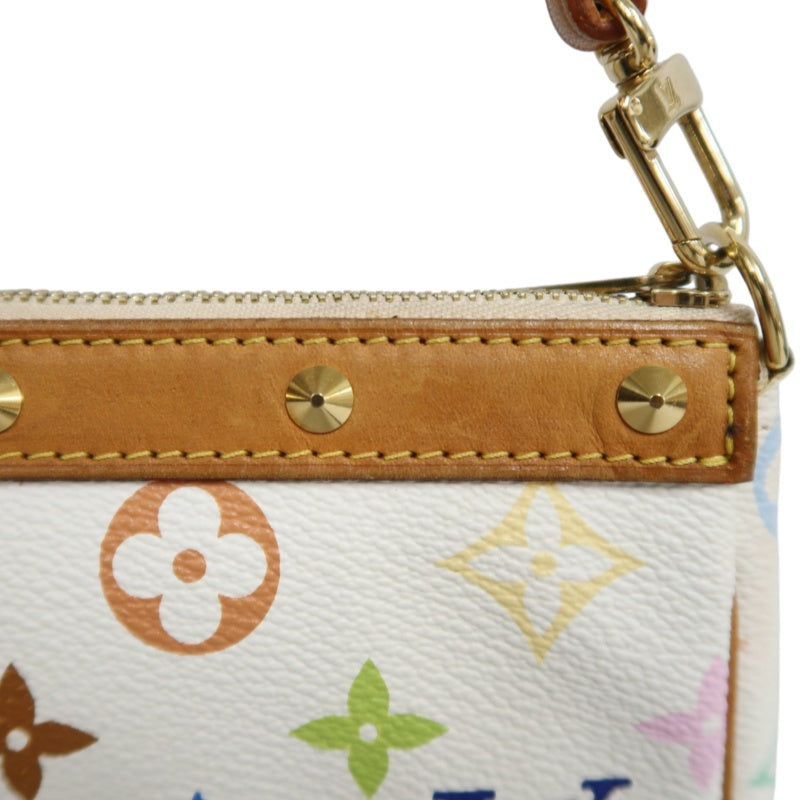 LOUIS VUITTON Monogram Multicolor Pochette Accessoires Pouch Clutch Blanc  Gold Hardware