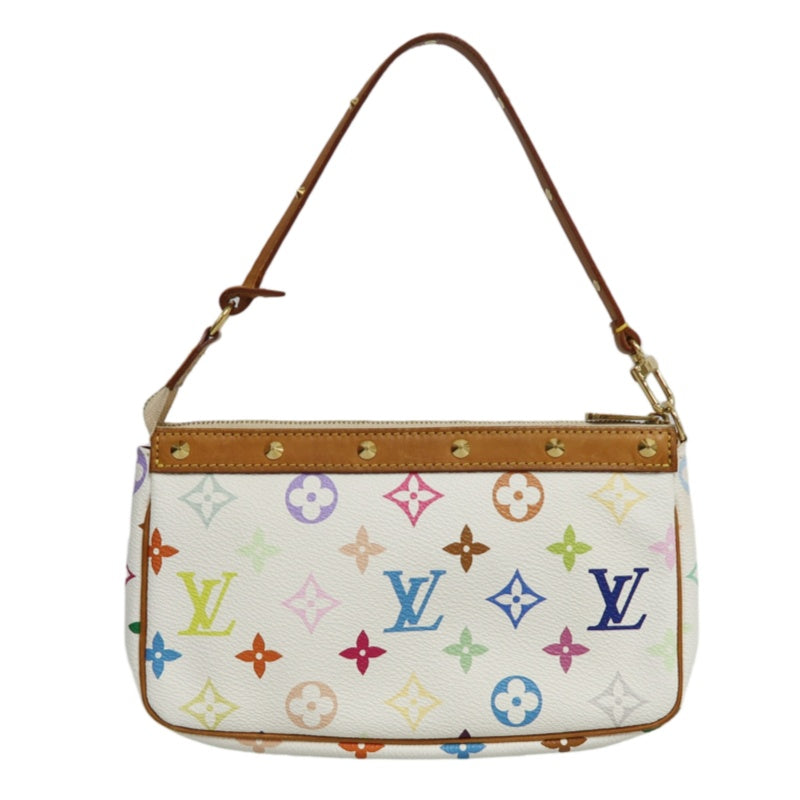 LOUIS VUITTON Monogram Multicolor Pochette Accessoires Pouch Clutch Blanc  Gold Hardware