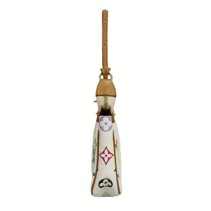 LOUIS VUITTON Monogram Multicolor Pochette Accessoires Pouch Clutch Blanc  Gold Hardware