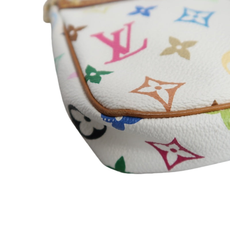 LOUIS VUITTON Monogram Multicolor Pochette Accessoires Pouch Clutch Blanc  Gold Hardware