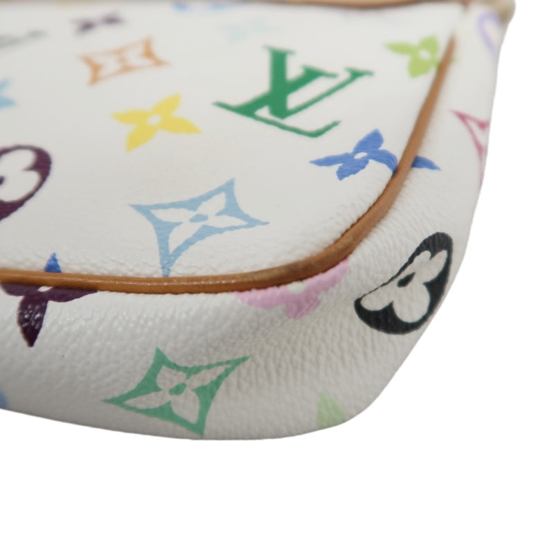 LOUIS VUITTON Monogram Multicolor Pochette Accessoires Pouch Clutch Blanc  Gold Hardware