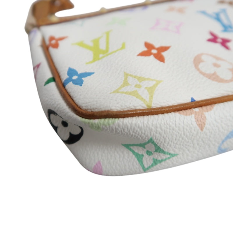 LOUIS VUITTON Monogram Multicolor Pochette Accessoires Pouch Clutch Blanc  Gold Hardware