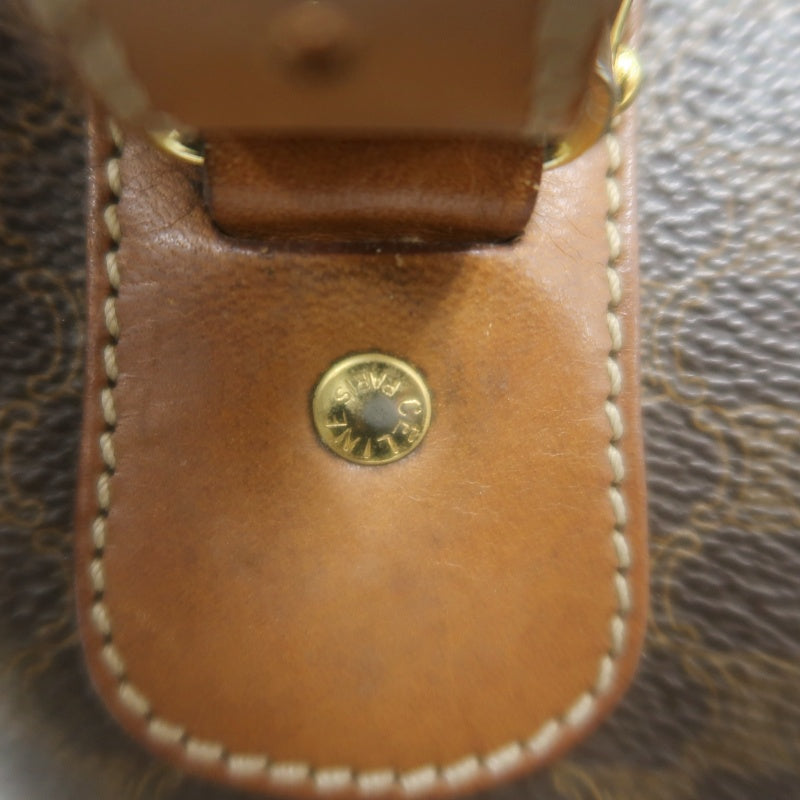 CELINE Macadam Tote Bag Bucket Style Brown Gold Plate