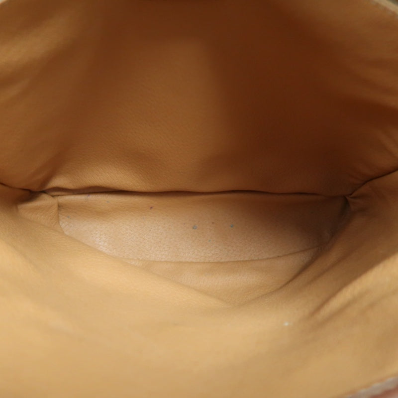 CELINE Macadam Tote Bag Bucket Style Brown Gold Plate