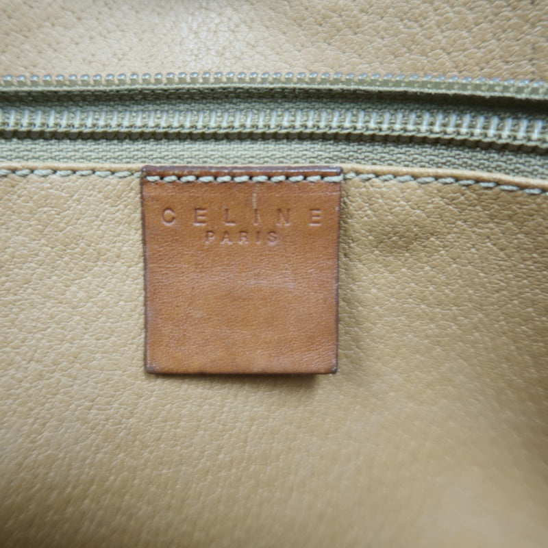 CELINE Macadam Tote Bag Bucket Style Brown Gold Plate