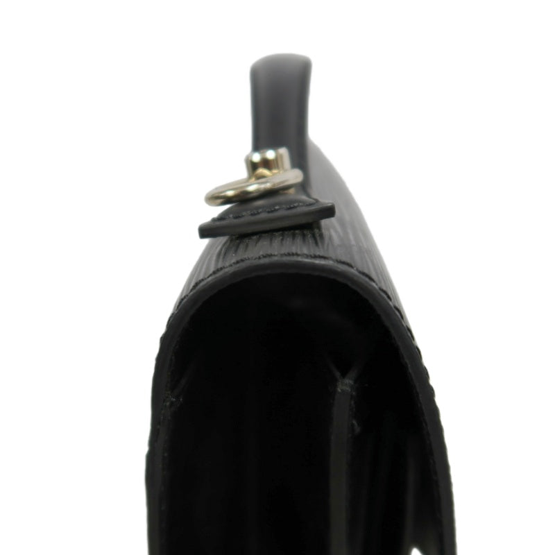 LOUIS VUITTON Epi Monceau Handbag Business Bag 2way Shoulder Black Silver Hardware With shoulderStrap
