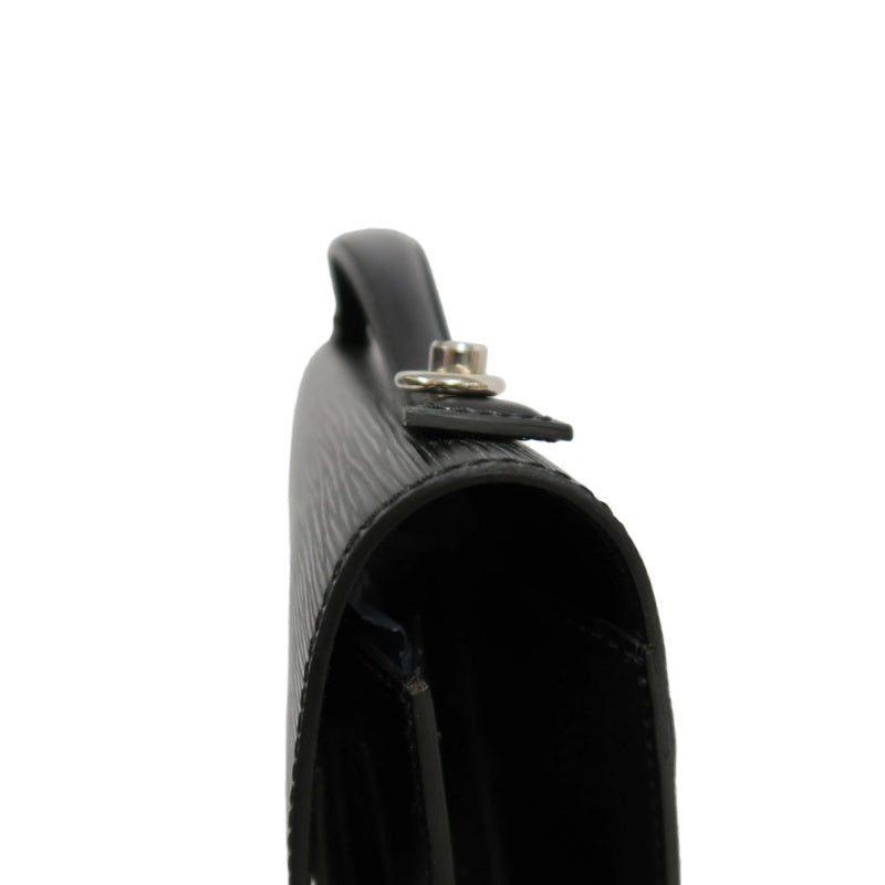 LOUIS VUITTON Epi Monceau Handbag Business Bag 2way Shoulder Black Silver Hardware With shoulderStrap