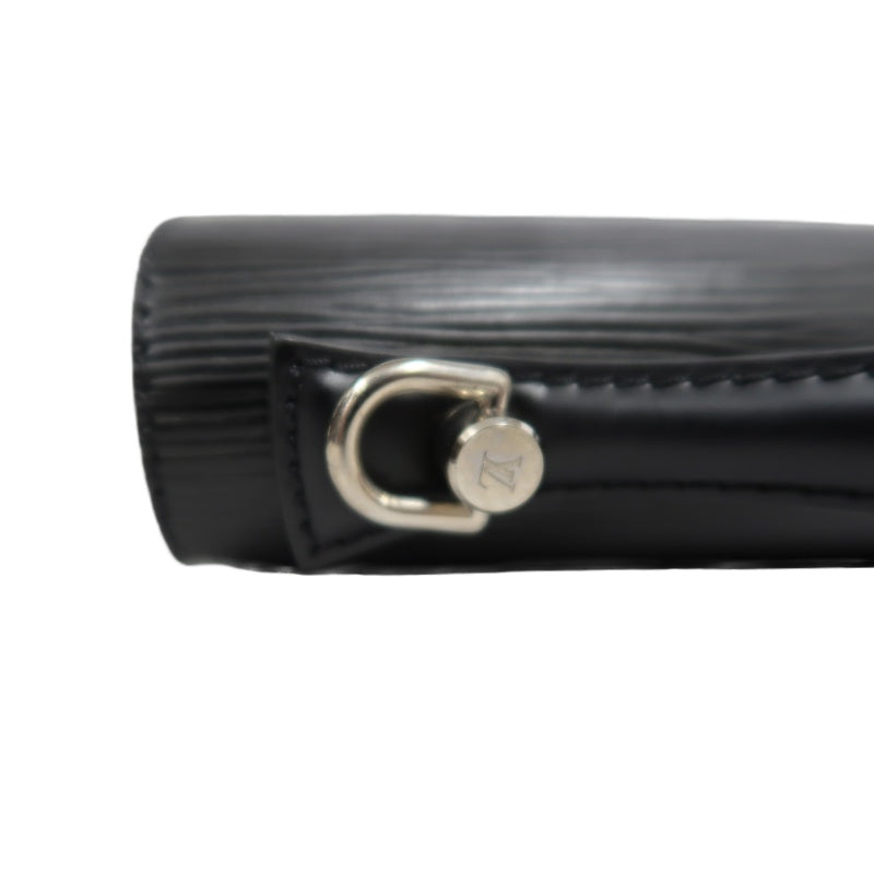 LOUIS VUITTON Epi Monceau Handbag Business Bag 2way Shoulder Black Silver Hardware With shoulderStrap