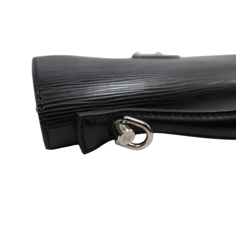 LOUIS VUITTON Epi Monceau Handbag Business Bag 2way Shoulder Black Silver Hardware With shoulderStrap