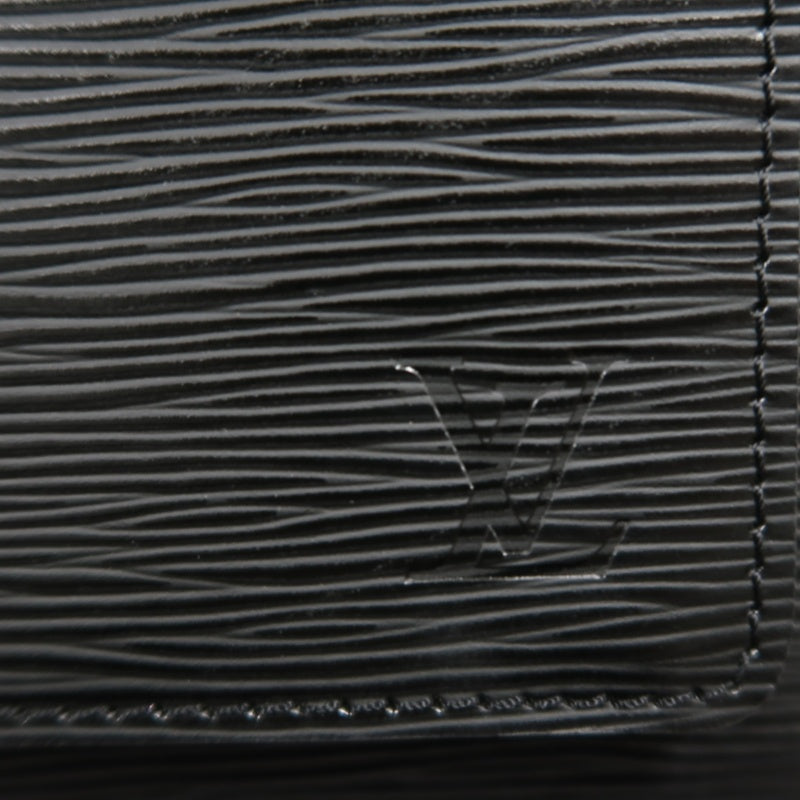 LOUIS VUITTON Epi Monceau Handbag Business Bag 2way Shoulder Black Silver Hardware With shoulderStrap