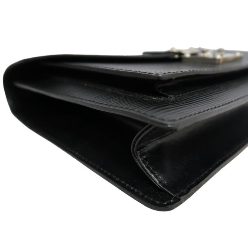 LOUIS VUITTON Epi Monceau Handbag Business Bag 2way Shoulder Black Silver Hardware With shoulderStrap