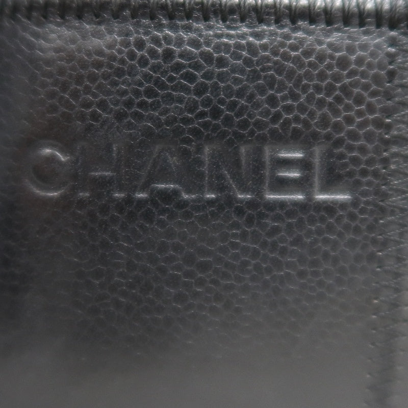 CHANEL Choco Bar One Shoulder Bag　 Black Leather 　Silver Hardware