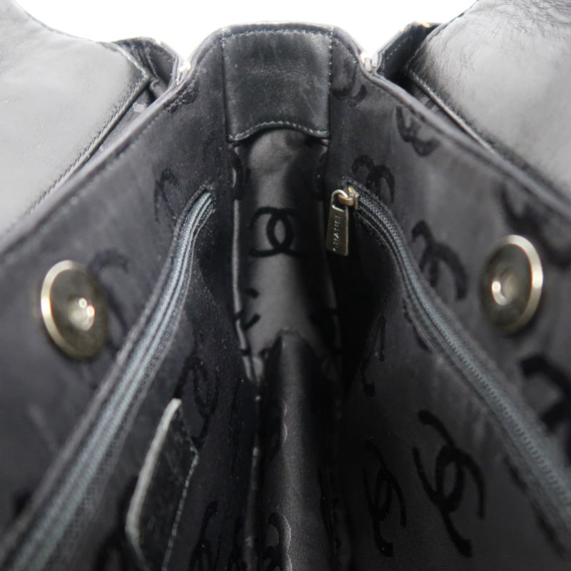 CHANEL Wild Stitch Handbag lambskin Black Gold Hardware