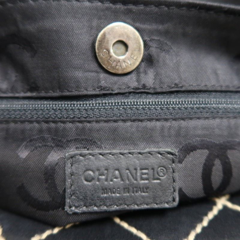 CHANEL Wild Stitch Handbag lambskin Black Gold Hardware