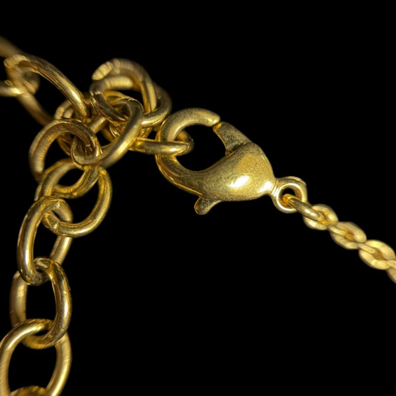 LOUIS VUITTON Necklace Petit  Gold Crystal Monogram Flower LV Circle