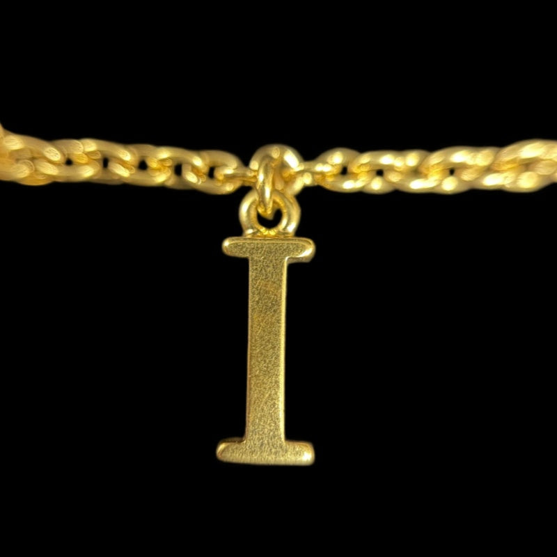 CHRISTIAN DIOR Logo Rhinestone Faux Pearl Necklace Accessory Gold Metal Double Chain Star Clover Bee Motif with Box & Dust Bag