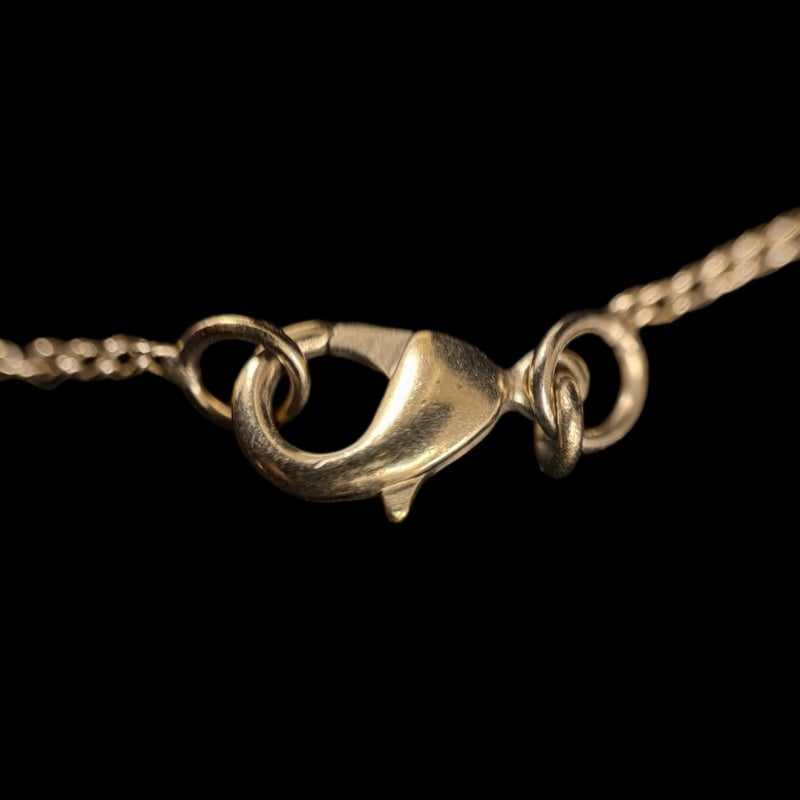 CHANEL Coco Mark Camellia Necklace Accessory Gold Metal Flower Motif Double C