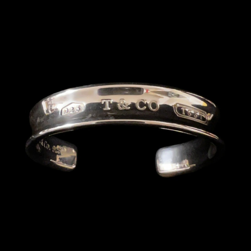TIFFANY & CO. 1837 Narrow Bangle Bracelet Cuff 925 Silver Total Weight Approx 42.2g T&CO 1837 Stamped
