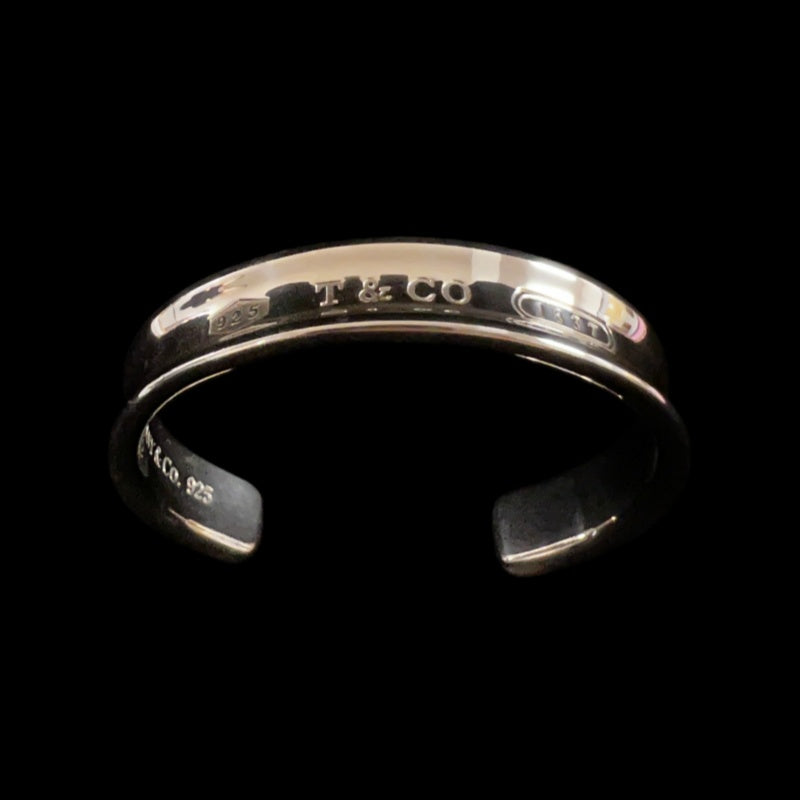 TIFFANY & CO. 1837 Narrow Bangle Bracelet Cuff 925 Silver Total Weight Approx 42.2g T&CO 1837 Stamped