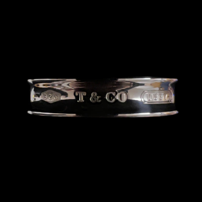 TIFFANY & CO. 1837 Narrow Bangle Bracelet Cuff 925 Silver Total Weight Approx 42.2g T&CO 1837 Stamped