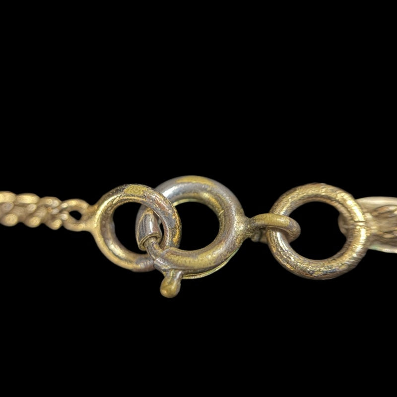CHANEL Coco Mark Rhinestone Necklace  Gold Multicolor  Double C Motif Stamped