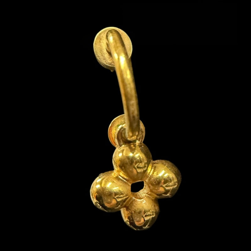 LOUIS VUITTON Boucle d'Oreille Blooming Earrings Accessory M64859 Gold Metal Asymmetric Flower Monogram Pair