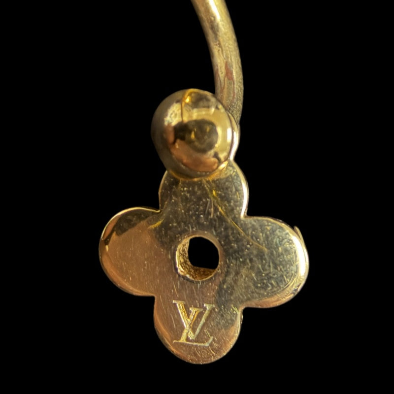 LOUIS VUITTON Boucle d'Oreille Blooming Earrings Accessory M64859 Gold Metal Asymmetric Flower Monogram Pair