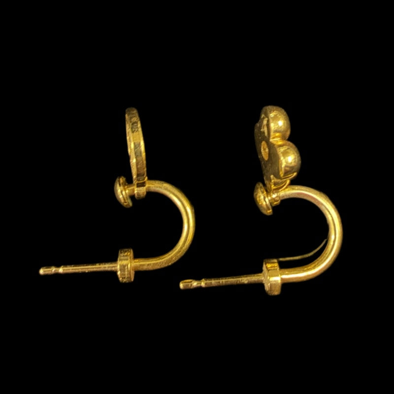 LOUIS VUITTON Boucle d'Oreille Blooming Earrings Accessory M64859 Gold Metal Asymmetric Flower Monogram Pair