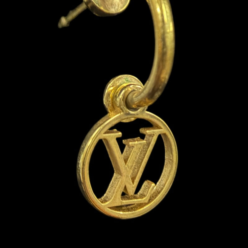 LOUIS VUITTON Boucle d'Oreille Blooming Earrings Accessory M64859 Gold Metal Asymmetric Flower Monogram Pair