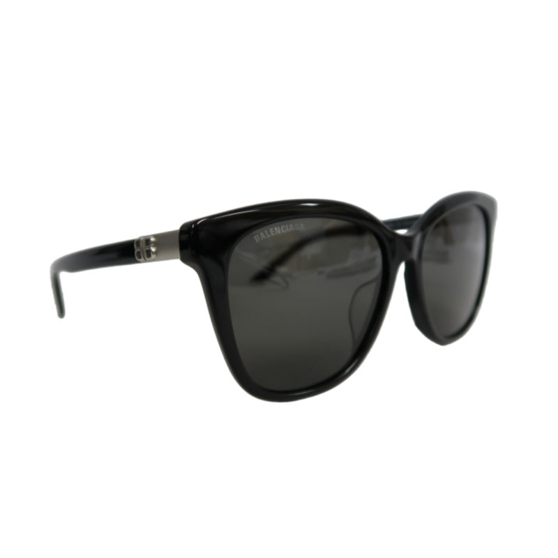BALENCIAGA Sunglasses Eyewear Black Frame Gray Lens Wellington Style Case & Cleaning Cloth