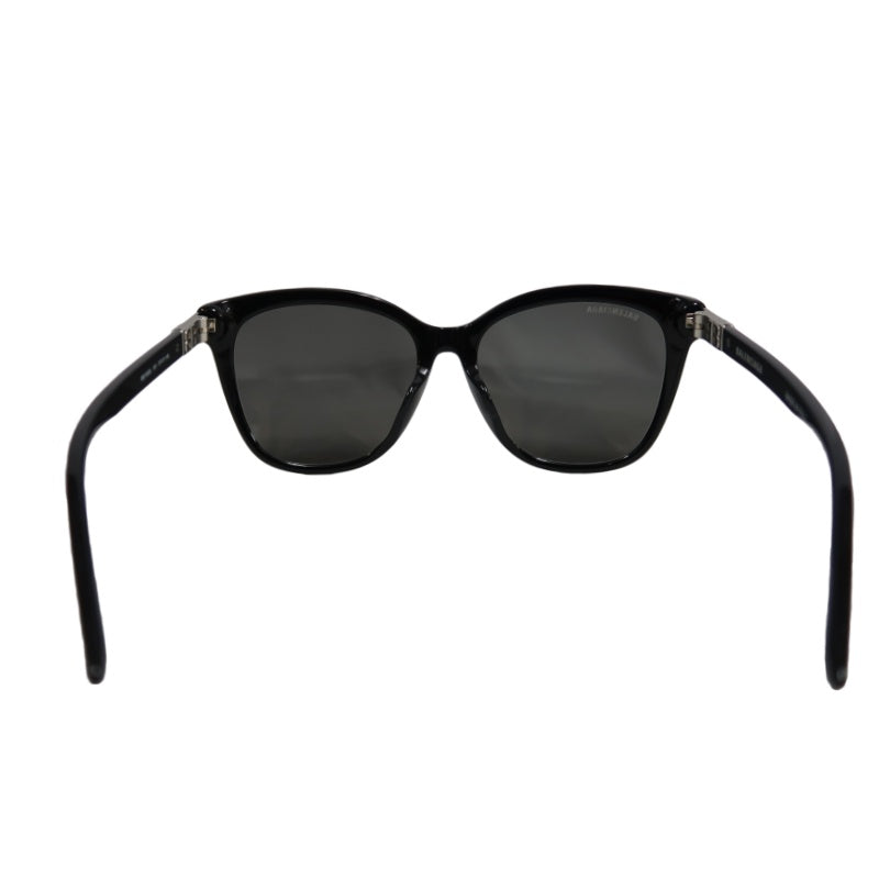 BALENCIAGA Sunglasses Eyewear Black Frame Gray Lens Wellington Style Case & Cleaning Cloth