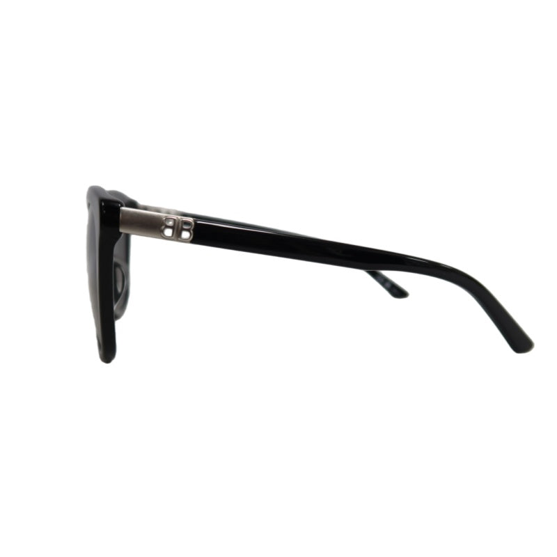 BALENCIAGA Sunglasses Eyewear Black Frame Gray Lens Wellington Style Case & Cleaning Cloth