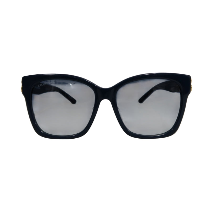 ALENCIAGA Sunglasses Eyewear 57□16-145 Black Frame Gradient Gray Lens Cat Eye Case & Cloth