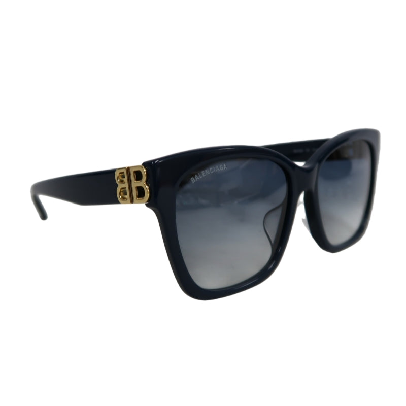 ALENCIAGA Sunglasses Eyewear 57□16-145 Black Frame Gradient Gray Lens Cat Eye Case & Cloth