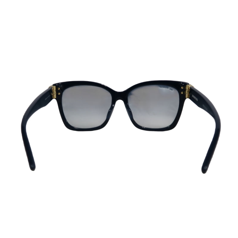 ALENCIAGA Sunglasses Eyewear 57□16-145 Black Frame Gradient Gray Lens Cat Eye Case & Cloth