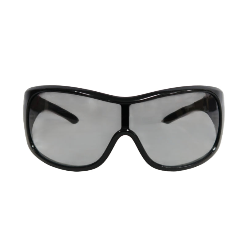 PRADA Sunglasses Eyewear 　 Black Frame Gradient Gray Lens Shield Mask Style  Case