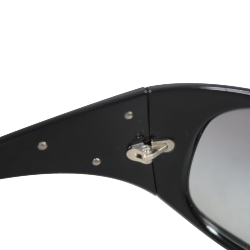PRADA Sunglasses Eyewear 　 Black Frame Gradient Gray Lens Shield Mask Style  Case